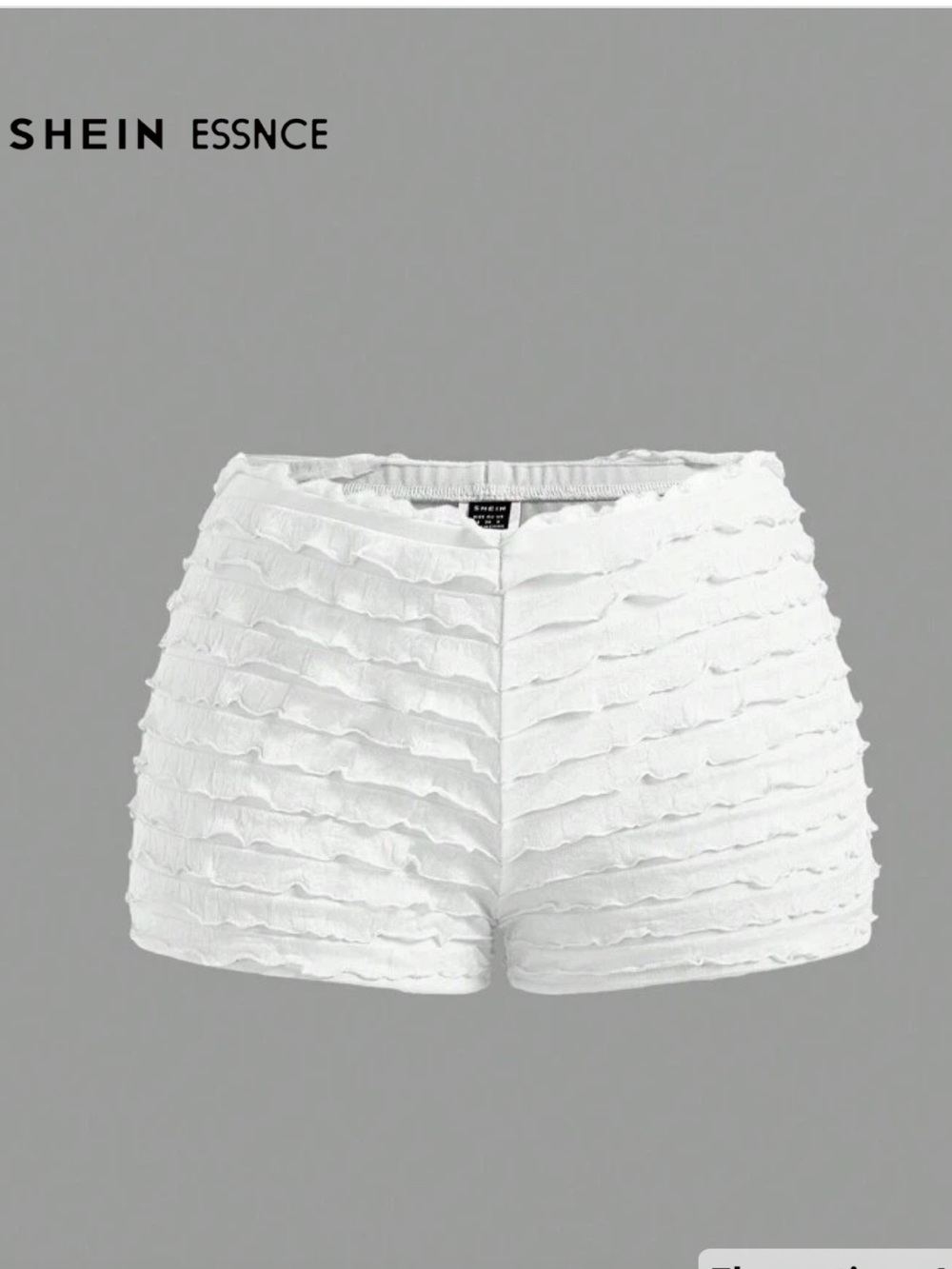 SHEIN White Ruffle Tiered High Waist Shorts